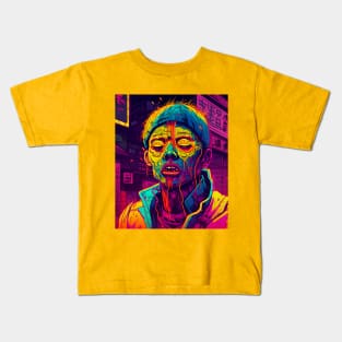 Korean Zombie in neon colours Kids T-Shirt